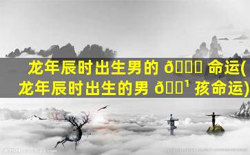 龙年辰时出生男的 🐝 命运(龙年辰时出生的男 🌹 孩命运)